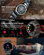 Load image into Gallery viewer, AK59 Smart Watch HD AMLOED Screen w/ health monitoring - Silver Steel Strap_5
