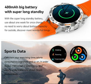 Smart Watch K52 Watches Men Wome Sports Fitness Modes Bluetooth Call Health Monitor 400mah 1.39Inch HD Smartwatch - Black_7